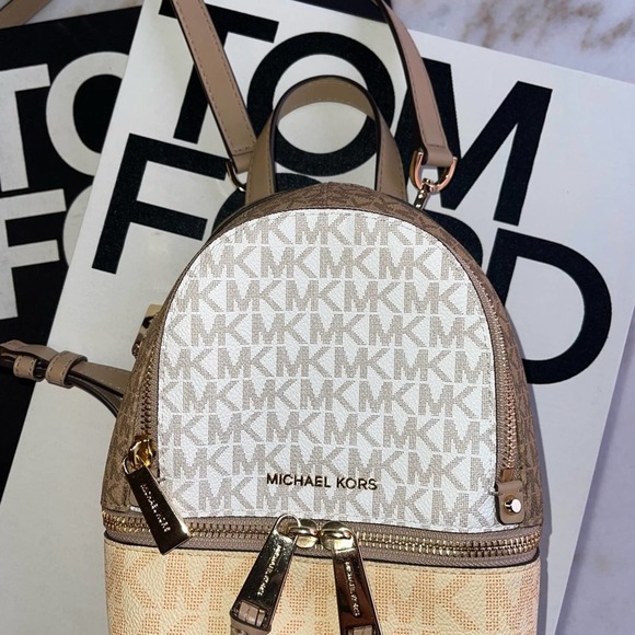 New Michael Michael Kors Signature Rhea Zip Extra Small Messenger Backpack Bag - Picture 7 of 17